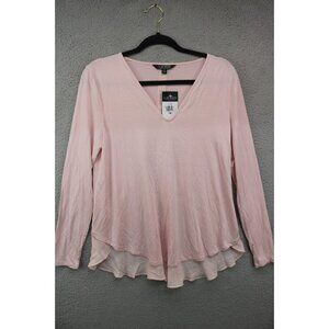 Lauren Ralph Lauren Long Sleeve Chiffon Back Tunic-Size M/P-Asymmetrical Hem-New